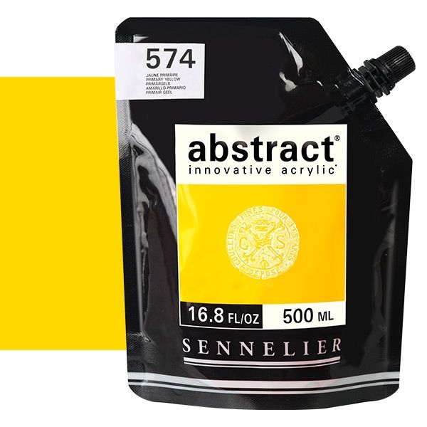 0V26489000000 Acrilico Abstract Sennelier 500ml Amarillo Primario-Ref. 574-Cartel Arte & Papelería