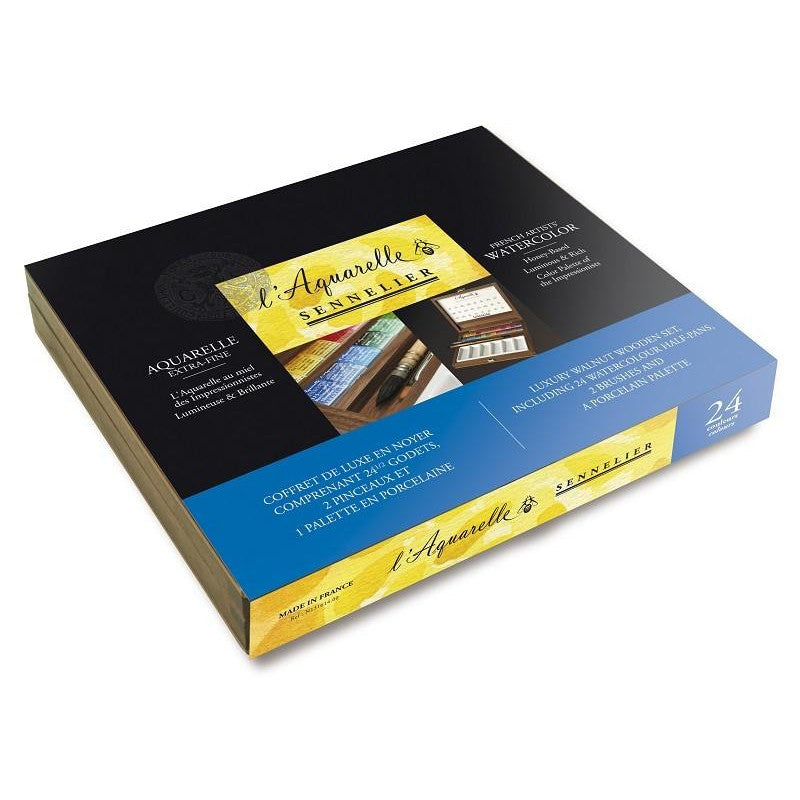 Caja Acuarela Sennelier en Madera x24 ½ pastillas