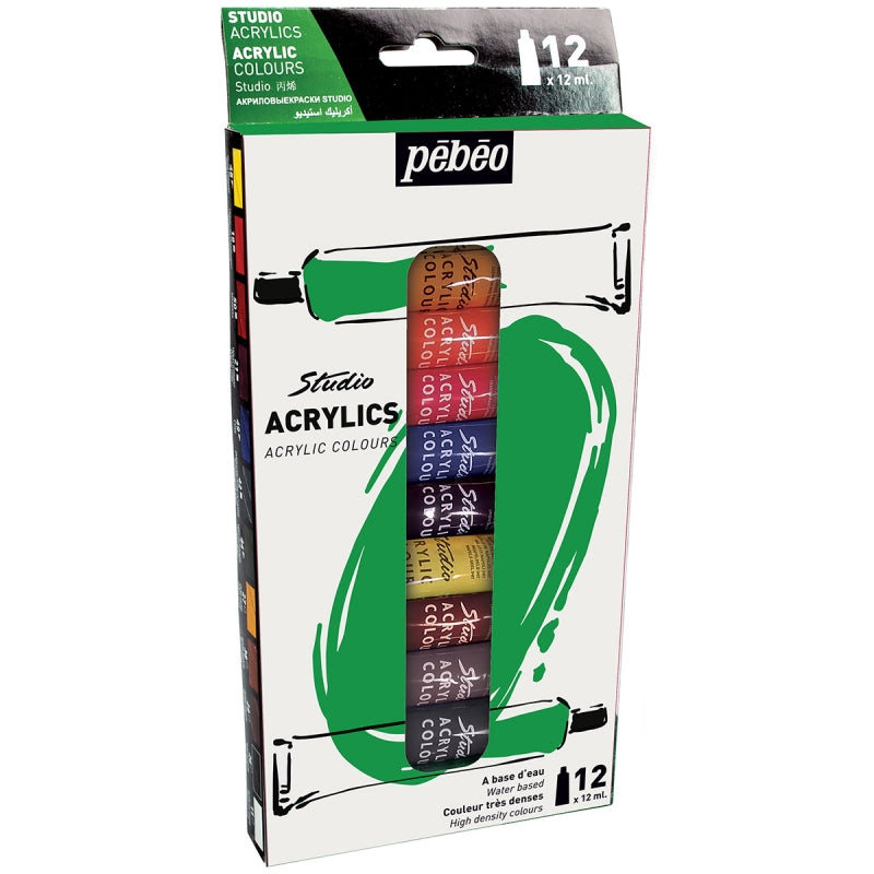 3167866687008 Estuche Acrilico Pebeo Pintura Acrílica X 12 Unidades Surtido Tubo 12 ml Cartel Arte & Papelería