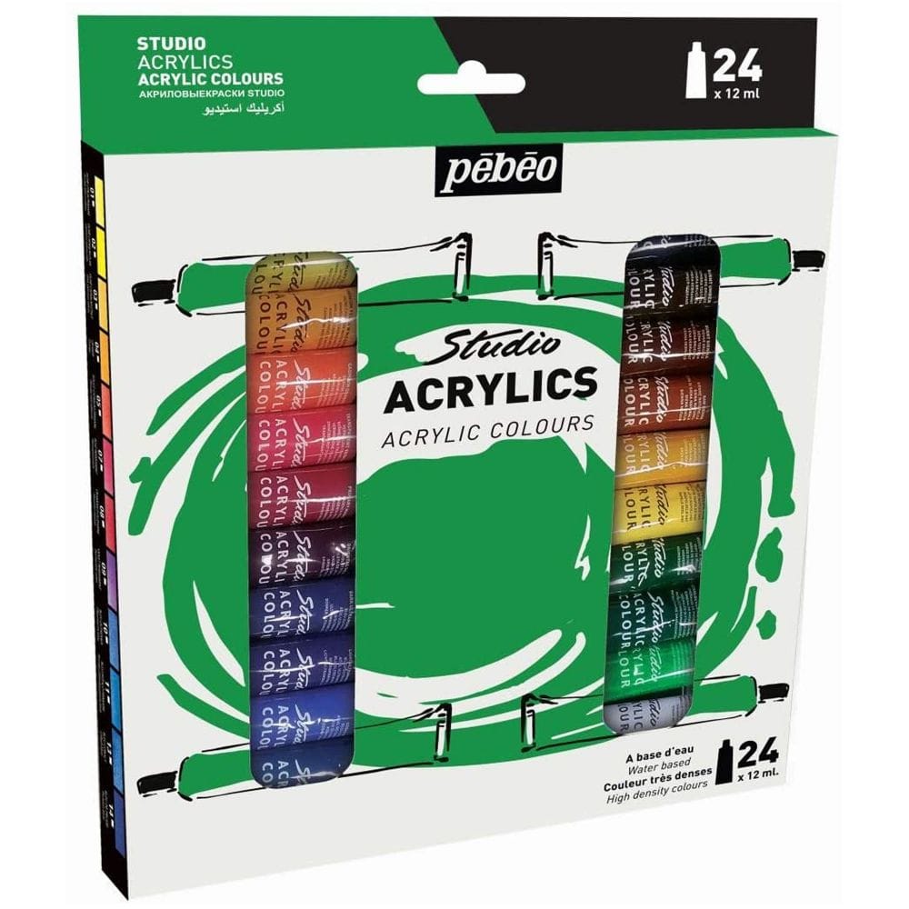3167866687206 Estuche Acrilico Pebeo Pintura Acrílica X 24 Unidades Surtido Tubo 12 ml Cartel Arte & Papelería