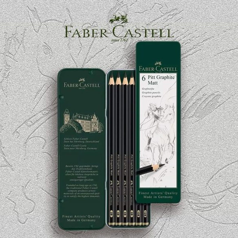 4005401152071 Lapiz Graphite Faber Castell Linea Arte Lápiz X 6 Unidades Surtido Pitt Graphite Matt Cartel Arte & Papelería