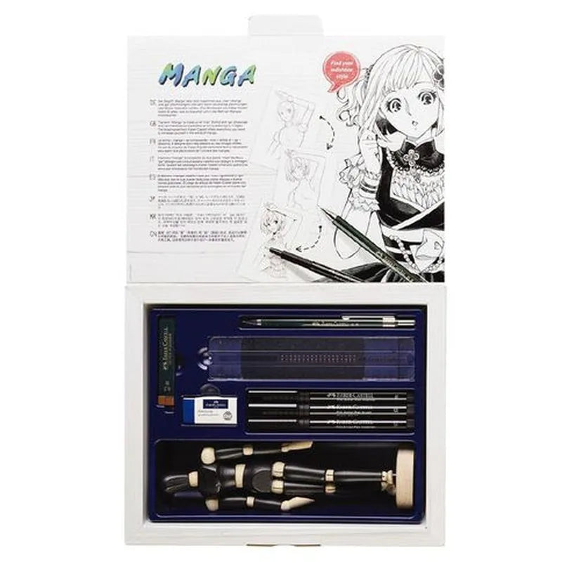 4005401671527 Manga Starter Set Faber Castell Linea Arte Marcadores Set Negro Manga Starter Cartel Arte & Papelería