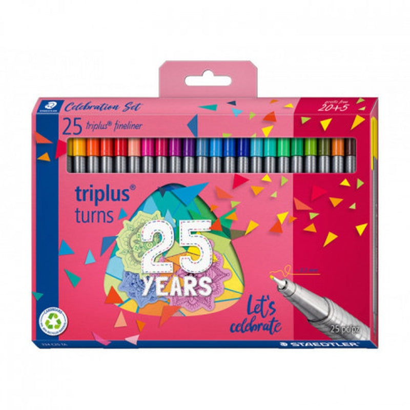 4007817090909 Set Triplus Fineliners Staedtler Marcador X 25 Unidades Turns 0.3 mm Cartel Arte & Papelería