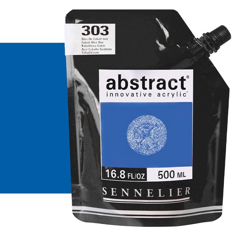0V26480000000 Acrilico Abstract Sennelier 500ml Azul Cobalto-Ref. 303-Cartel Arte & Papelería