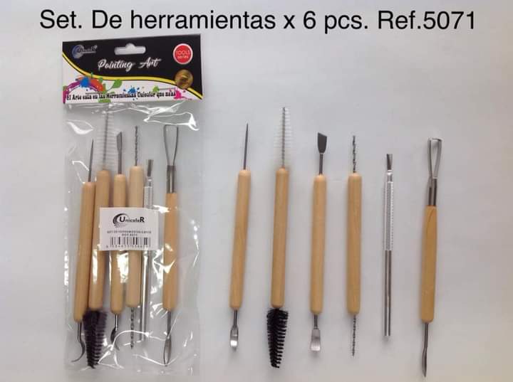 6534655556659 Set De Herramientas Para Esculpir Unicolor Herramientas para esculpir X 6 Piezas Set De Herramientas Para Esculpir 5071 Cartel Arte & Papelería
