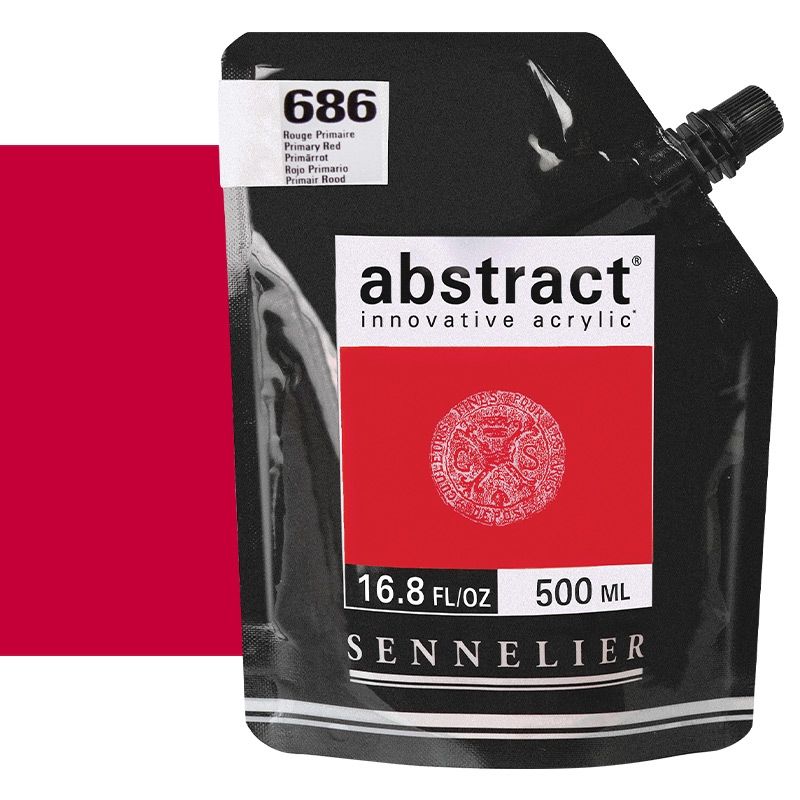 0V26488000000 Acrilico Abstract Sennelier 500ml Rojo Primario-Ref. 686-Cartel Arte & Papelería