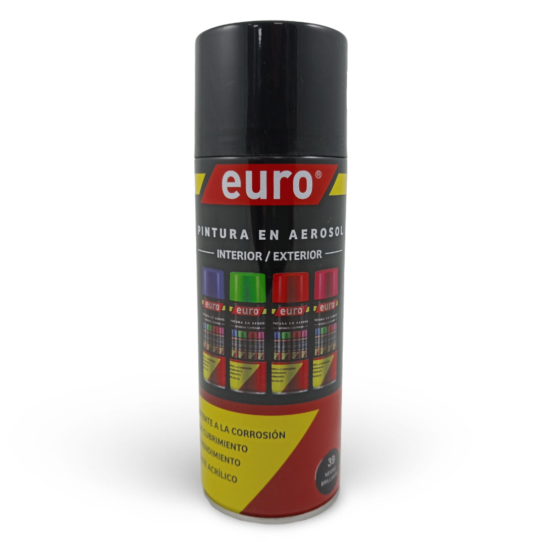 7700000020024 Aerosol Euro Pintura en Aerosol 400 ml Negro Aerosol Cartel Arte & Papelería