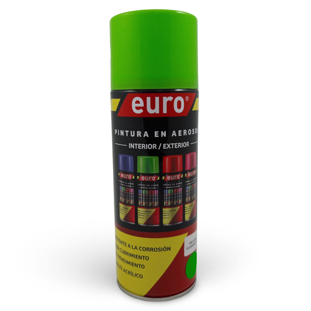 7700000020086 Aerosol Euro Pintura en Aerosol 400 ml Verde Fluorescente Aerosol Cartel Arte & Papelería