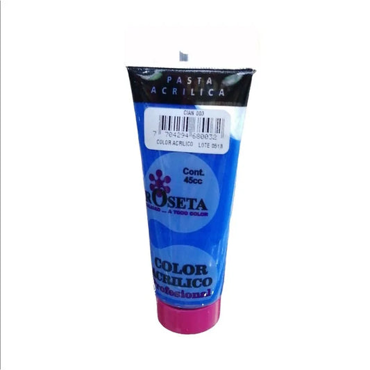 7704294680032 Color Acrilico Roseta Pintura Acrílica 45 cc Cian Acrílica Tubo Cartel Arte & Papelería