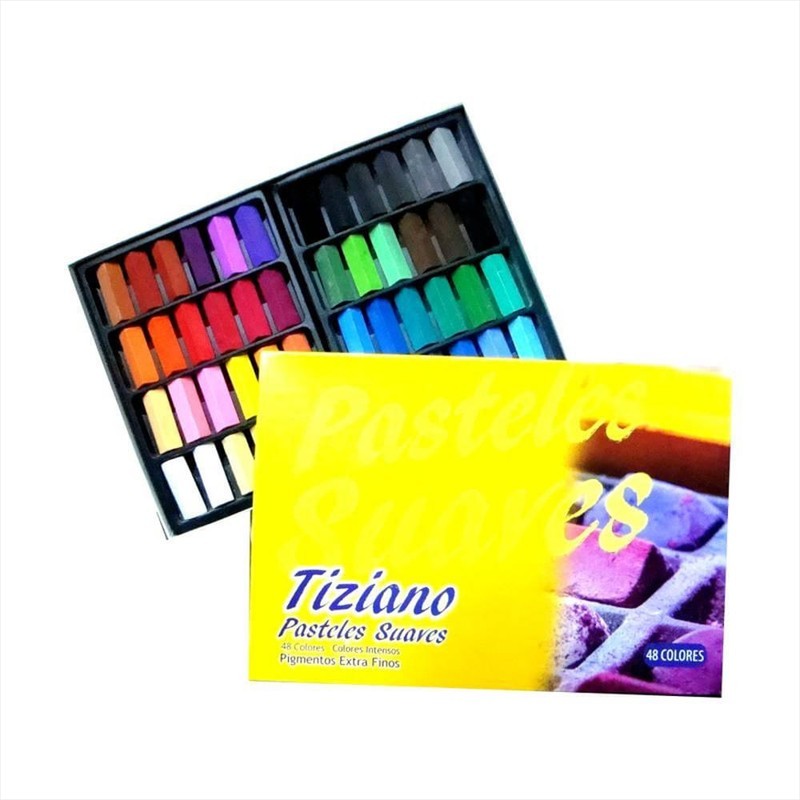 7706563609614 Tiza Pastel Suave Tiziano Tiza Pastel X 48 Unidades Surtido Suave Barra Corta Cartel Arte & Papelería