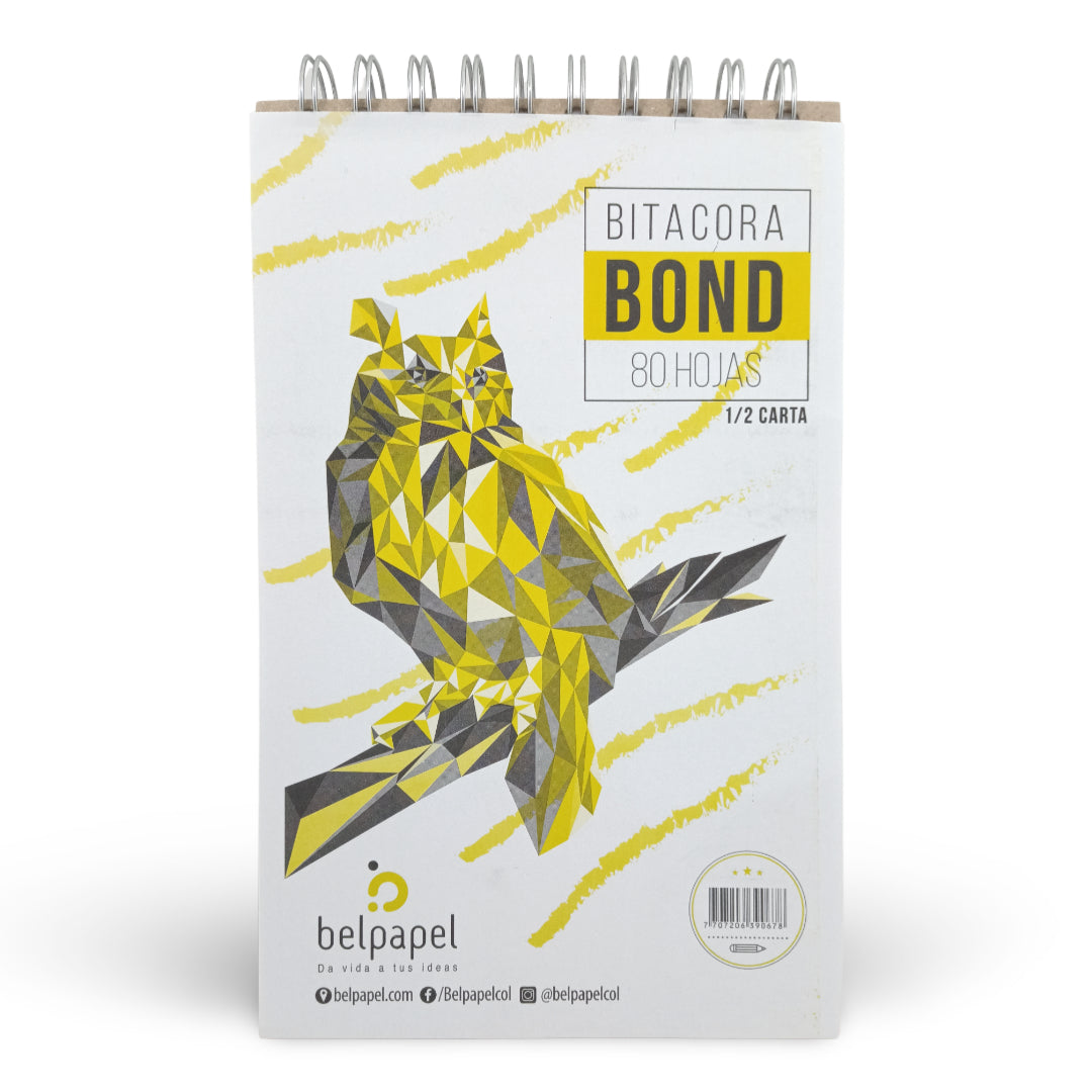 7707206390678 Bitacora Argollada Belpapel Bitácora X 80 Hojas 1/2 Carta Bond Argollada Cartel Arte & Papelería