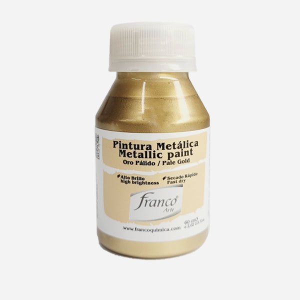 7707227489931 Pintura Metalica Franco Arte Pintura 60 ml Oro Pálido Metalica Cartel Arte & Papelería