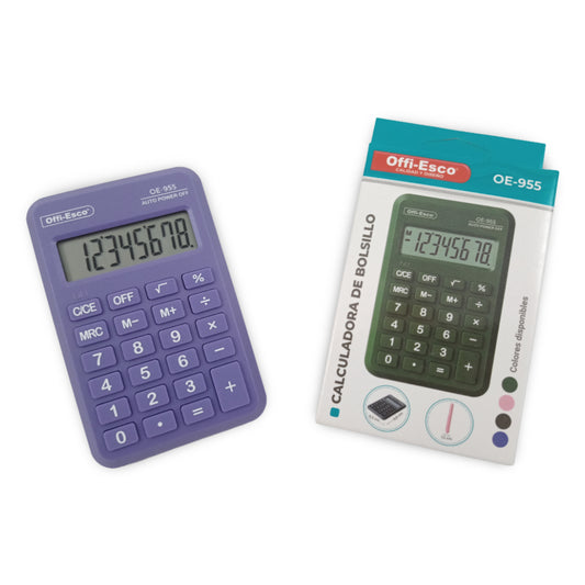 7708013947154 Calculadora Offiesco Calculadora de Bolsillo Unidad OE - 955 Cartel Arte & Papelería