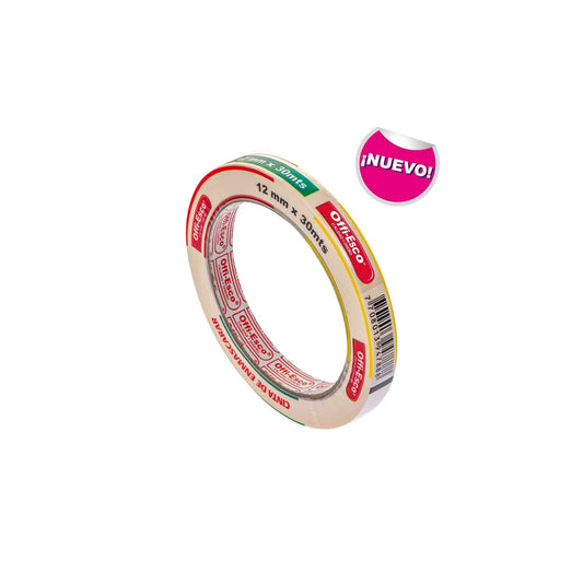 7708013947888 Cinta Enmascarar Offiesco 12 mm X 30 mt Beige Enmascarar Cartel Arte & Papelería
