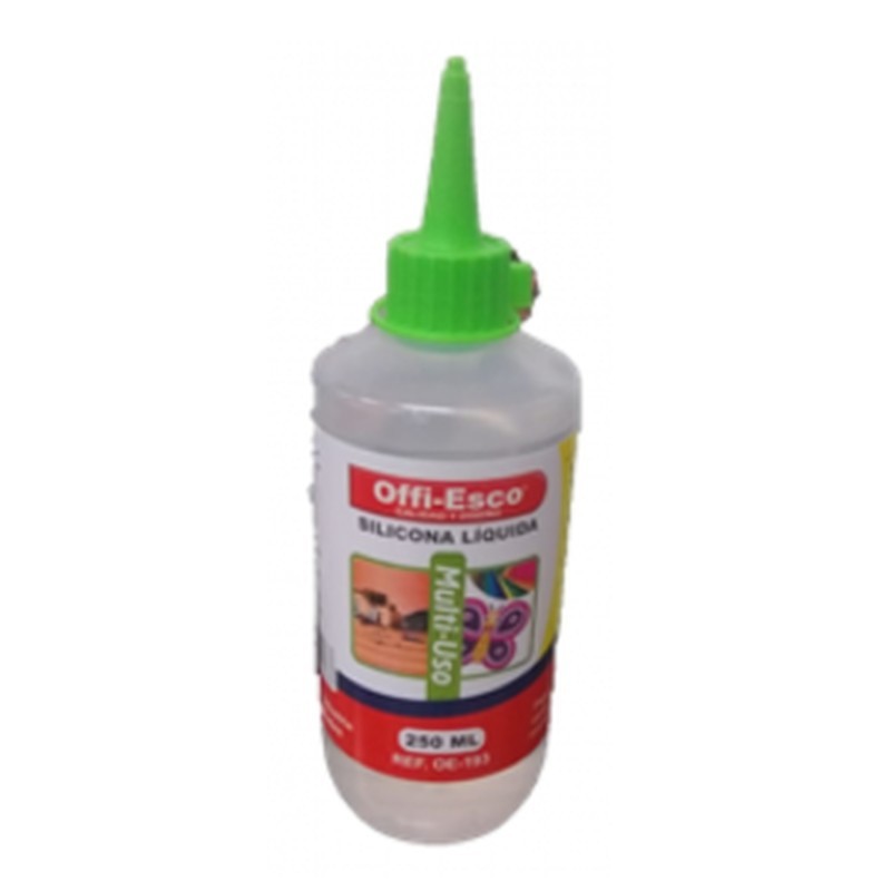 7709023412083 Silicona Liquida Offiesco Adhesivo 250 ml Transparente Silicona Liquida Cartel Arte & Papelería