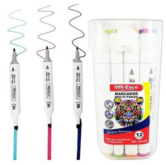 7709948859970 Marcador Permanente Multitrazo Offiesco Marcador Permanente X 12 Unidades Surtido Multitrazo Oe - 525 - 12 Cartel Arte & Papelería