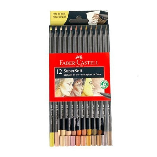 7891360668374 Caja Colores Faber Castell Lápices de colores X 12 Unidades Surtido Piel Super Soft Cartel Arte & Papelería
