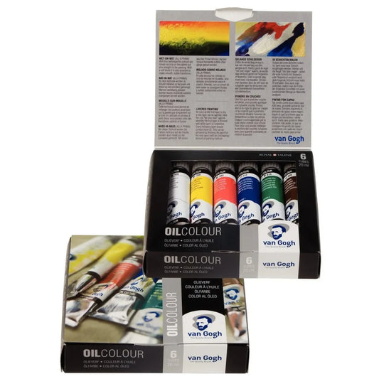 8712079231392 Set De Iniciación A La Pintura Al Óleo Van Gogh | 6 tubos x 20 ml Set x6 - 20ml Blanco Titanio (Aceite De Cartamo), Amarillo Azo Claro, Rojo Azo Medio, Tierra Sombra Tostada, Azul Cobalto Umar, Verde Permanent Profundo Serie 1 Cartel Arte & Papelería