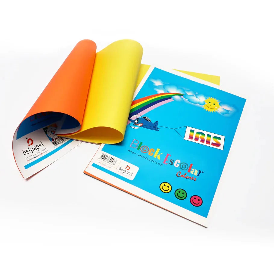 Block Iris Surtido 120gr 25 hojas tamaño Carta BELPAPEL