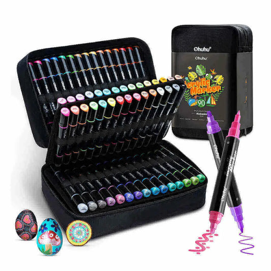 191377033163 Marcadores Acrilicos Ohuhu Nahuku x 90 unidades Punta Pincel (1-5mm) Surtido Cartel Arte & Papelería