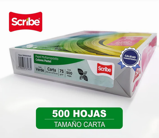 7502233375830 Resma Scribe 75 gr Verde Carta Cartel Arte & Papelería