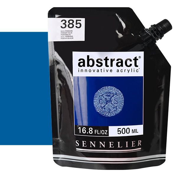 0V26487000000 Acrilico Abstract Sennelier 500ml Azul Primario-Ref. 385-Cartel Arte & Papelería