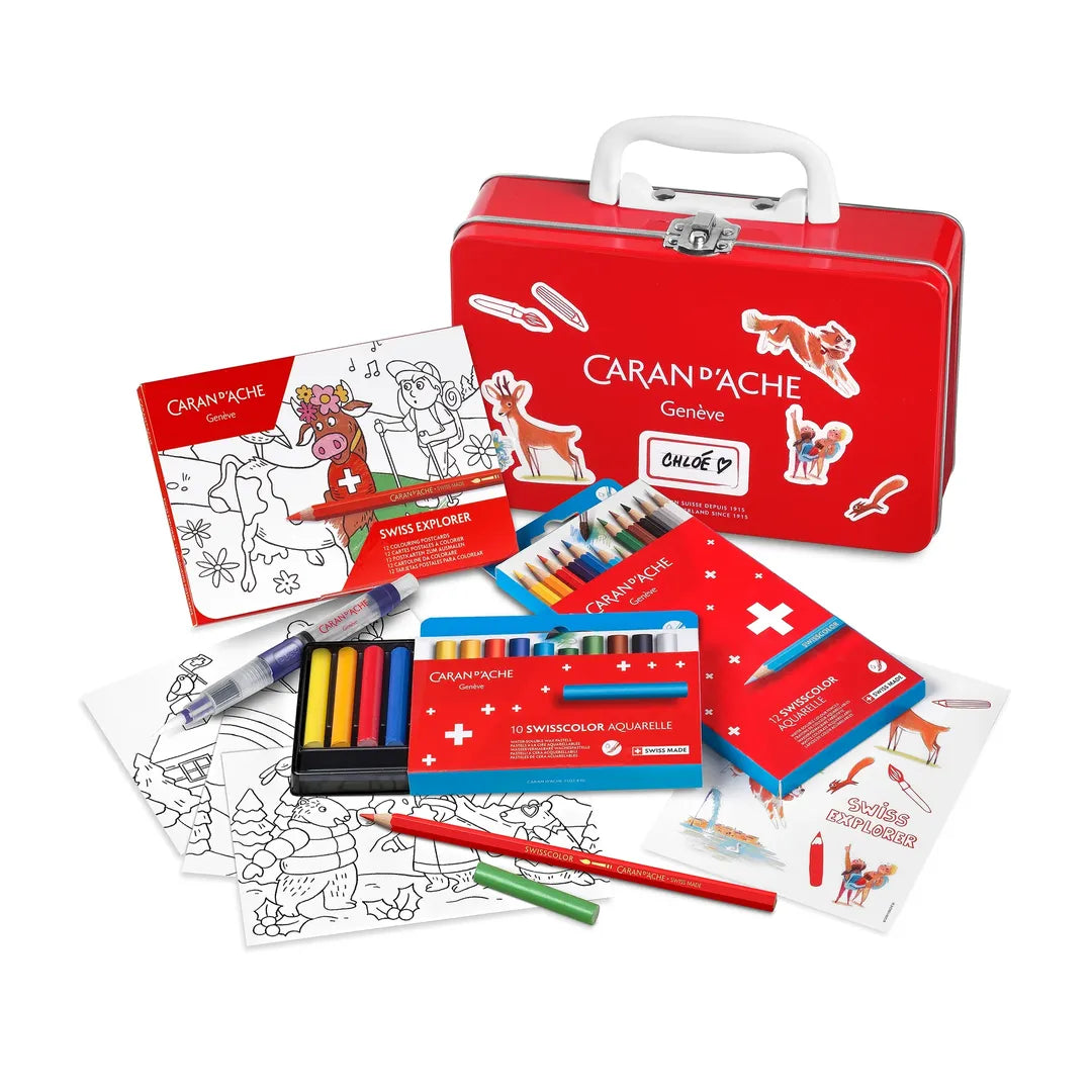 7630002353977 Swisscolor Travel Kit Caja Metalica Colores Variados Cartel Arte & Papelería