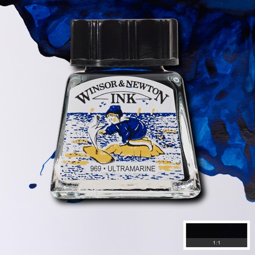 094376896428 Tinta China Winsor Tinta China 14 ml Azul Ultramar RF660 Cartel Arte & Papelería