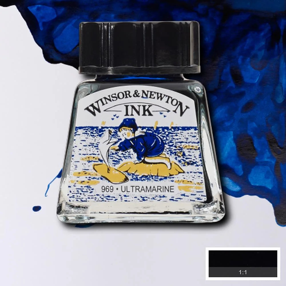 094376896428 Tinta China Winsor Tinta China 14 ml Azul Ultramar RF660 Cartel Arte & Papelería