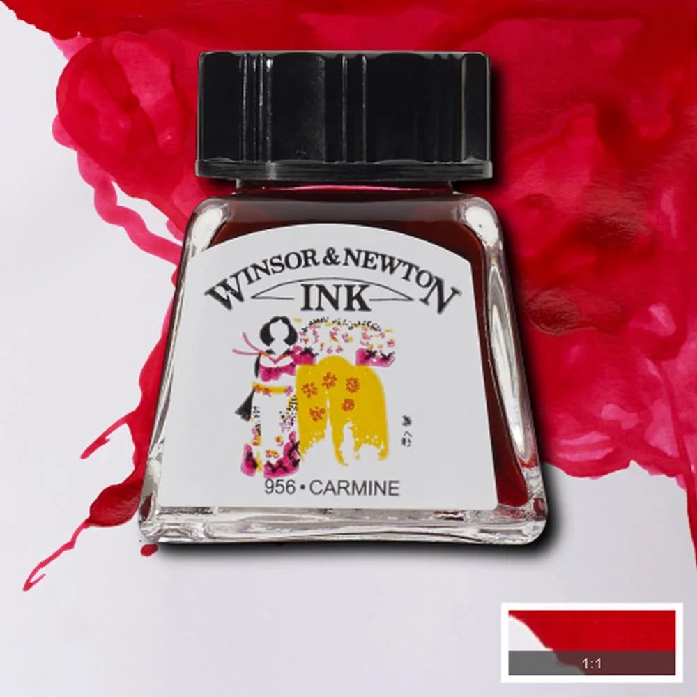 094376896442 Tinta China Winsor Tinta China 14 ml Carmin RF127 Cartel Arte & Papelería