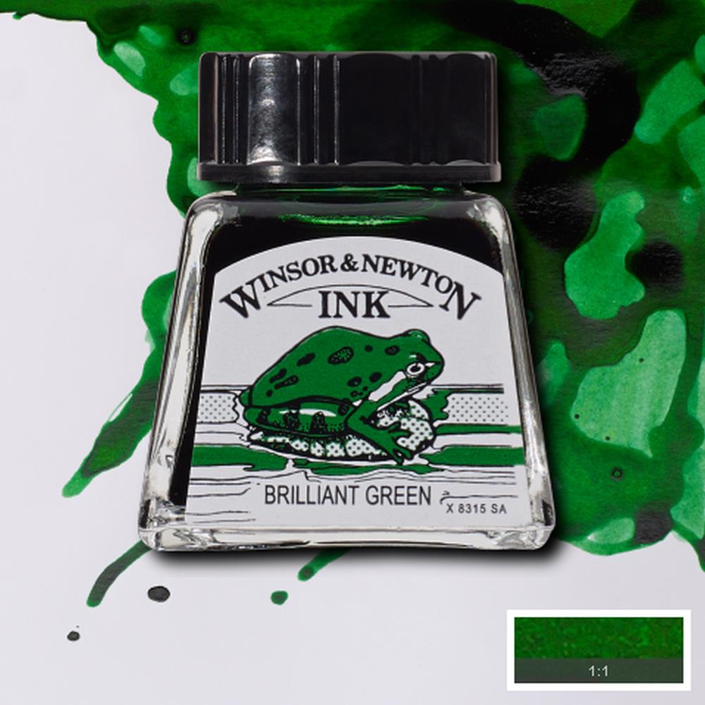 094376899894 Tinta China Winsor Tinta China 14 ml Verde Brillant RF046 Cartel Arte & Papelería