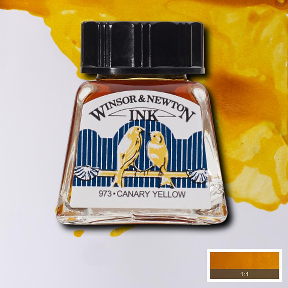 094376899900 Tinta China Winsor Tinta China 14 ml Amarillo Canari RF123 Cartel Arte & Papelería