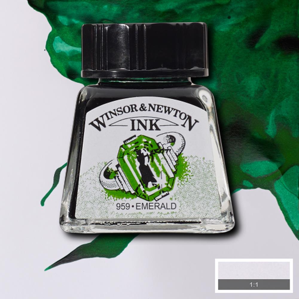 094376899924 Tinta China Winsor Tinta China 14 ml Verde Esmeralda RF235 Cartel Arte & Papelería