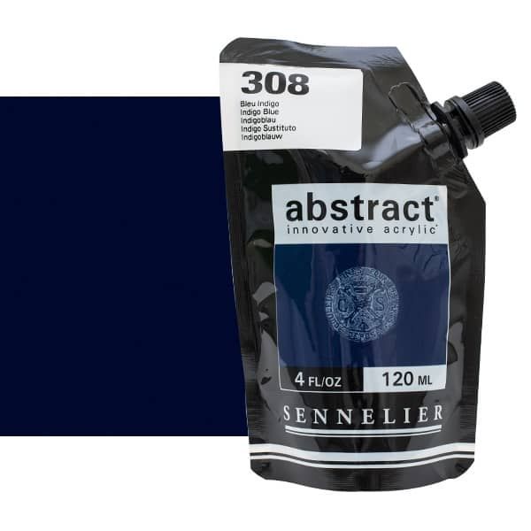 0V34343000000 Acrilico Abstract Sennelier 120ml Azul Indigo-Ref. 308-Cartel Arte & Papelería