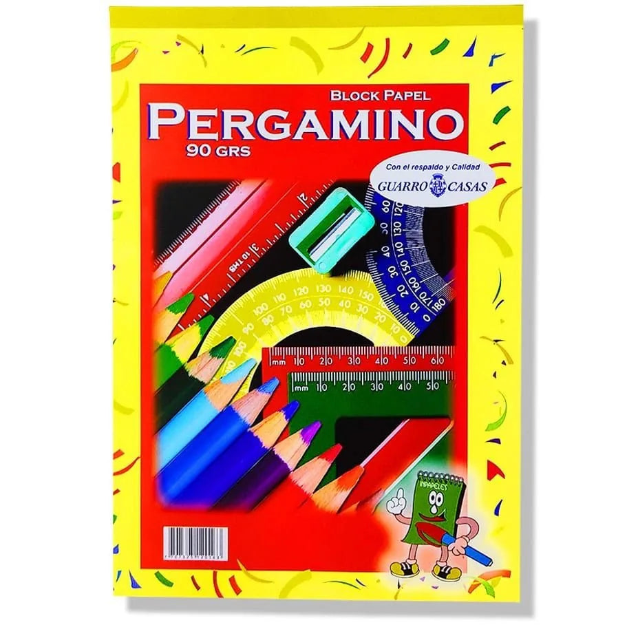 Block Papel Pergamino Inpapeles tamaño 1/8 con 25 hojas