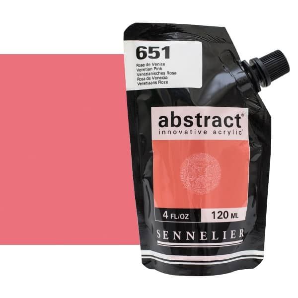 0V34349000000 Acrilico Abstract Sennelier 120ml Rosa De Venecia-Ref. 651-Cartel Arte & Papelería
