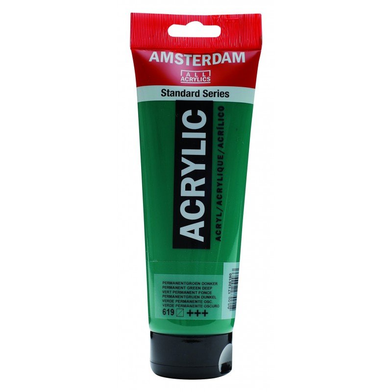 8712079158507 Acrílico Amsterdam 120 ml | Colores Verde Permanente Profundo 619 Serie Estandar Cartel Arte & Papelería