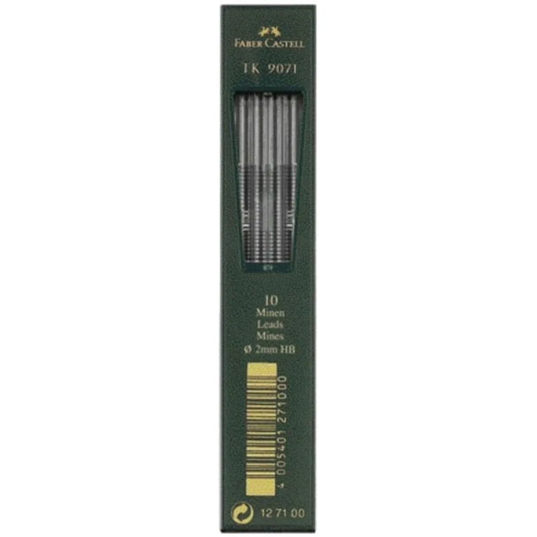Mina 2 mm Faber Castell grafito en empaque de 10 unidades