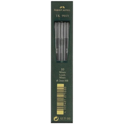 Mina 2 mm Faber Castell grafito en empaque de 10 unidades