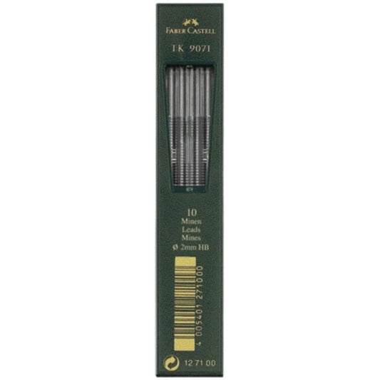 Mina 2 mm Faber Castell grafito en empaque de 10 unidades