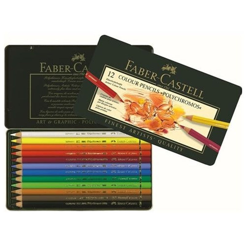 4005401100126 Polychromos Faber Castell Linea Arte Lápices de colores X 12 Unidades Surtido Polychromos Cartel Arte & Papelería