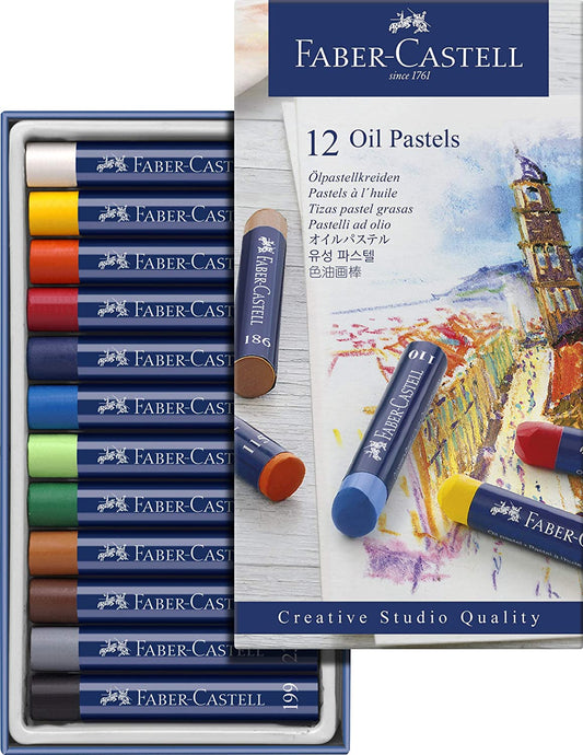 4005401270126 Oil Pastels Faber Castell Linea Arte Pasteles al óleo X 12 Unidades Surtido Graso Cartel Arte & Papelería