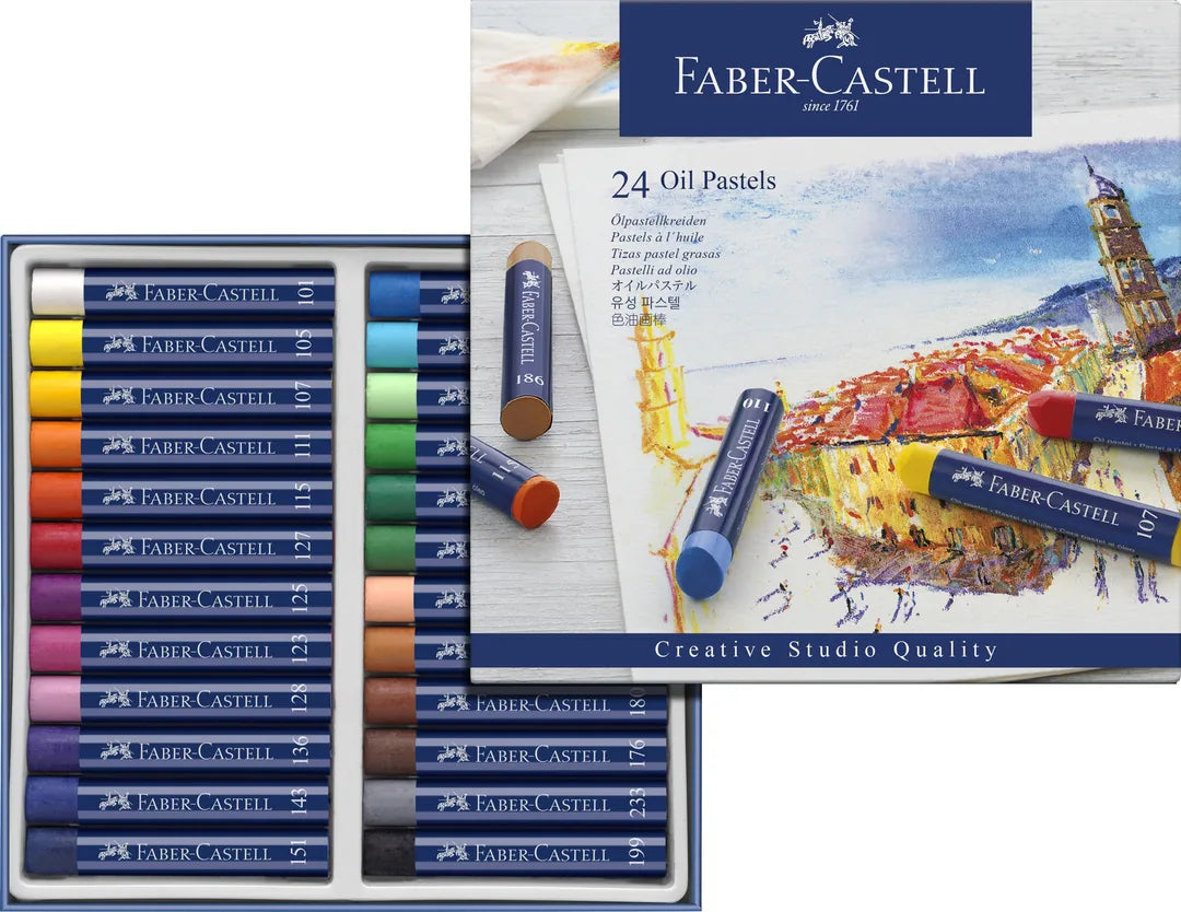 4005401270249 Oil Pastels Faber Castell Linea Arte Pasteles al óleo X 24 Unidades Surtido Graso Cartel Arte & Papelería