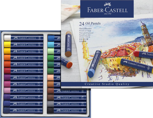 4005401270249 Oil Pastels Faber Castell Linea Arte Pasteles al óleo X 24 Unidades Surtido Graso Cartel Arte & Papelería