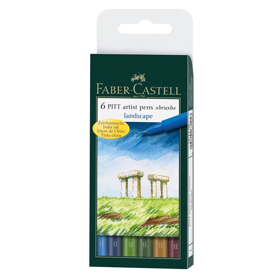 4005401671053 Set Pitt Artist Pens Brush Faber Castell Rapidógrafo Unidad Sutido Landscape Cartel Arte & Papelería