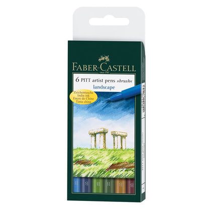 4005401671053 Set Pitt Artist Pens Brush Faber Castell Rapidógrafo Unidad Sutido Landscape Cartel Arte & Papelería