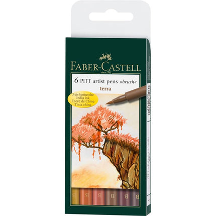 4005401671060 Set Pitt Artist Pens Brush Faber Castell Rapidógrafo Unidad Sutido Terra Cartel Arte & Papelería