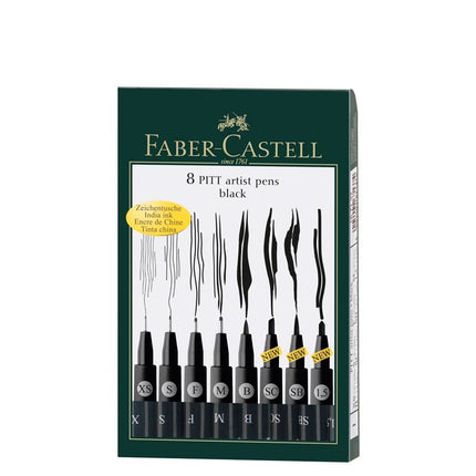 4005401671589 Set Pitt Artist Pens Brush Faber Castell Rapidógrafo X 8 Unidades Negro Black Cartel Arte & Papelería