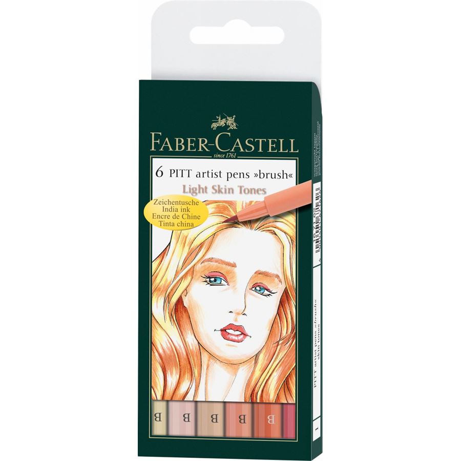 4005401671626 Set Pitt Artist Pens Brush Faber Castell Rapidógrafo Unidad Sutido Light Skin Tones Cartel Arte & Papelería