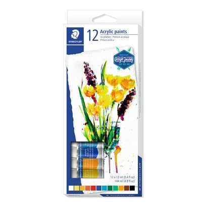 4007817024164 Estuche Acrilico Staedtler Pintura Acrílica X 12 Unidades Surtido Tubo 12 ml Cartel Arte & Papelería